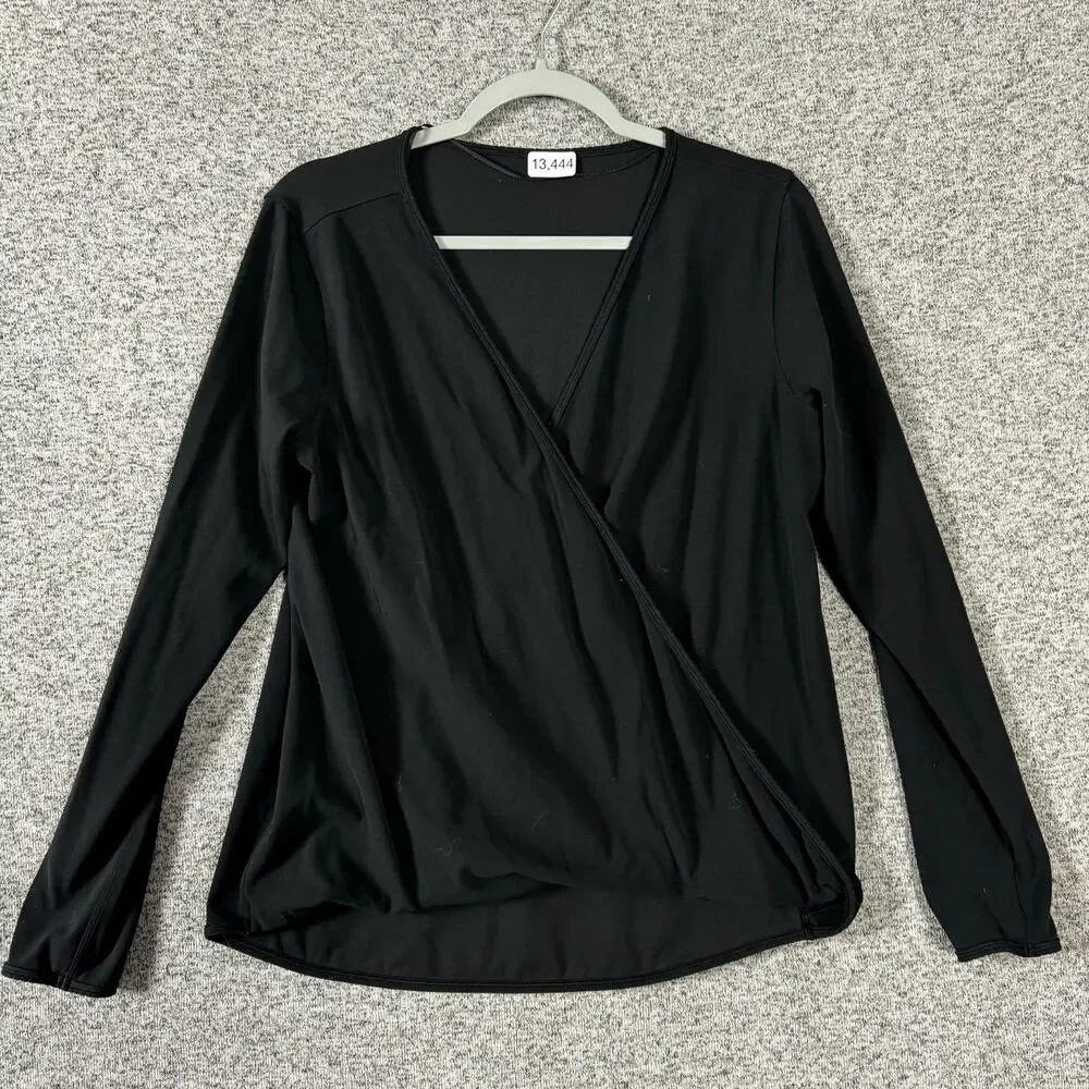 Lululemon Women's Size 6 Black Long Sleeve Soft Pullover Sweater Wrap